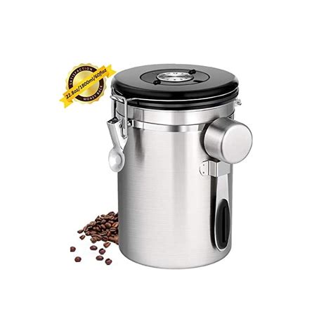 They usually also have a date wheel on the top too so you can keep track of. Coffee Canister Airtight Stainless Steel Coffee Canister ...