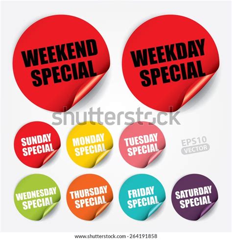 Weekend Special Weekday Special Sunday Special Stock Vector Royalty