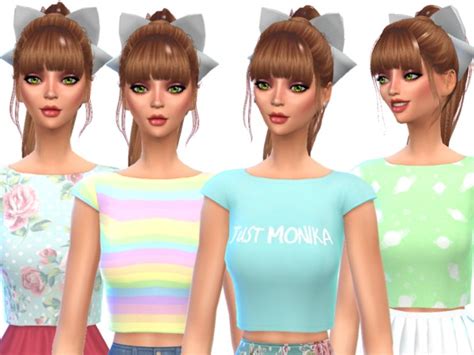 Pastel Gothic Crop Tops Pack Five By Wickedkittie At Tsr Sims 4 Updates
