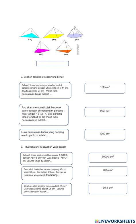 Bangun Ruang Sisi Datar Interactive Worksheet For