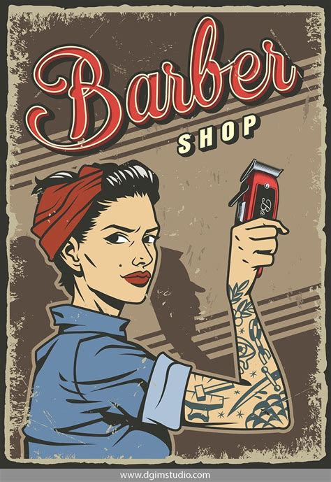 Pinup Retro Posters Barber Poster Barbershop Poster Barber Shop