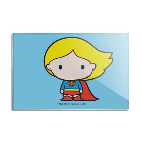 Superman Supergirl Cute Chibi Character Rectangle Acrylic Fridge