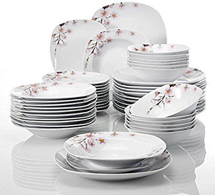 Sweese porcelain dinner plates (set of 6) $32.19. Amazon.com: VEWEET 48-Piece Ceramic Dinnerware Set Flower ...