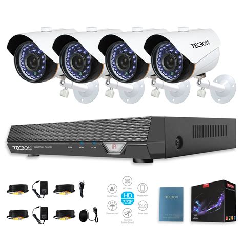 Tecbox 4 Channel Security Camera System Ahd Cctv System Dvr With 4 Hd
