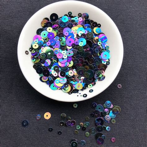 Ab Black 2000pcspack Mixed Size 3 6mm Pvc Flat Round Loose Sequins