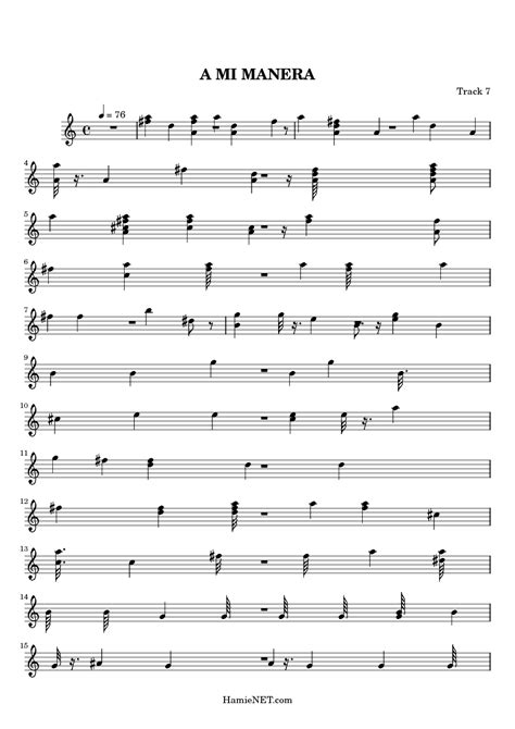 A Mi Manera Sheet Music A Mi Manera Score •