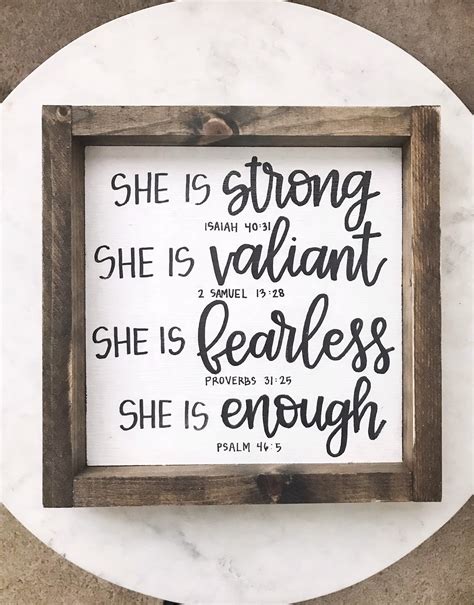 Bible verses about faith in action. She is Strong, Valiant, Fearless, Enough | Inspirational ...