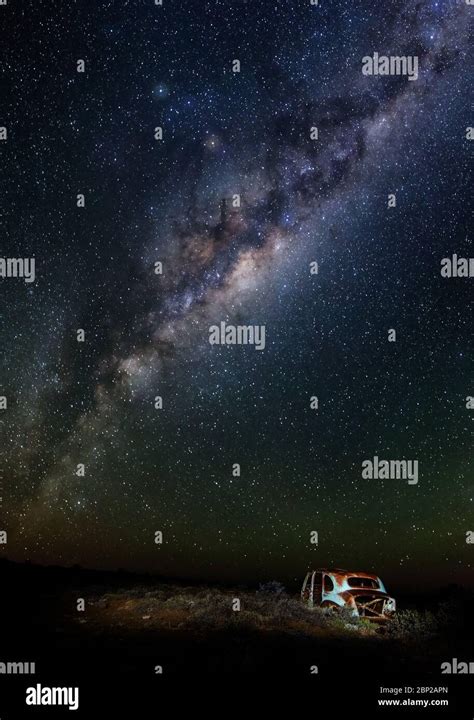 Nightscape Landscape Milky Way Stock Photo Alamy