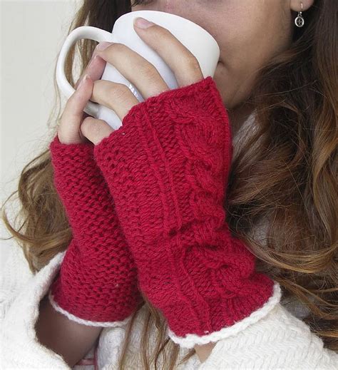 Hand Knit Cable Hand Warmers By Chi Chi Moi