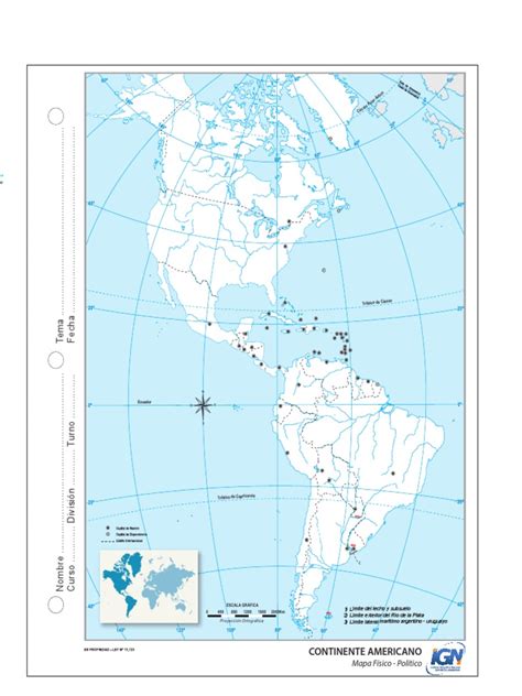 Continente Americano Mapa Físico Político Geomática Ciencias De