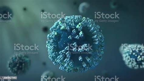 Bacteria Virus Or Germs Microorganism Cells Under Microscope With Depth