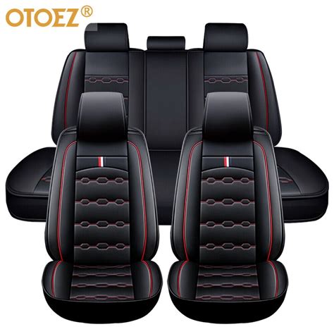otoez leather car seat covers full set front and rear bench backrest seat cover set universal