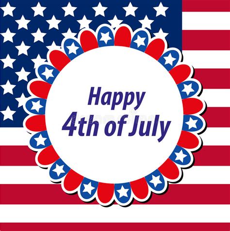 Happy 4th July Greeting Card Poster American Independence Day