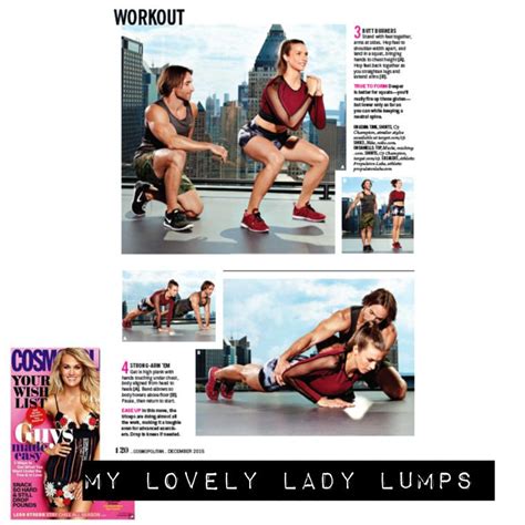 A Woman Doing Squats On The Cover Of A Magazine With Pictures Of Her Legs