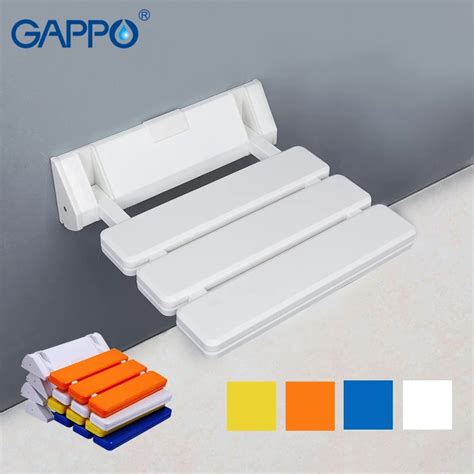 Gappo Wall Mounted Shower Seat Bathroom Relax Chair Shower Folding Seat
