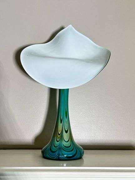 Art Glass Jack In The Pulpit Vase Signed And Dated 2007 14” Tall Coastal Downsizing Llc