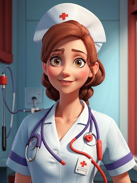 Premium Photo 3D Nurse Cartoon Character