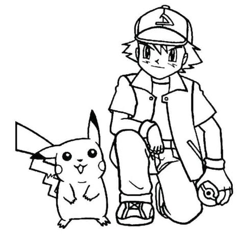 Ash And Pikachu Coloring Pages 1 Pikachu Coloring Page Pokemon