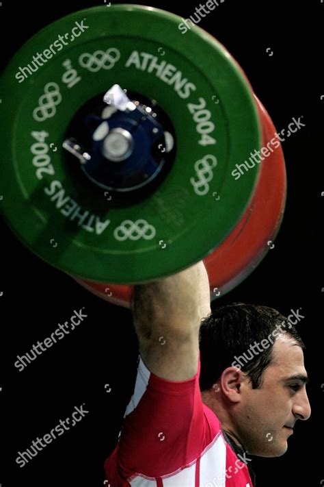 Georgian Weightlifter George Asanidze Lifts Successfully Editorial
