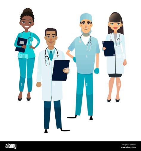 Doctors And Nurses Team Cartoon Medical Staff Medical Team Concept