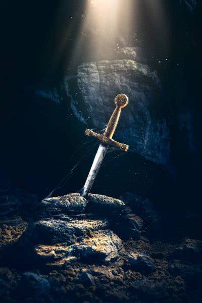 Sword In The Stone Excalibur — Stock Photo © Fergregory 180840632