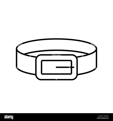 Vector Outline Men Belt With Buckle Icon Eps 10 Isolated On White