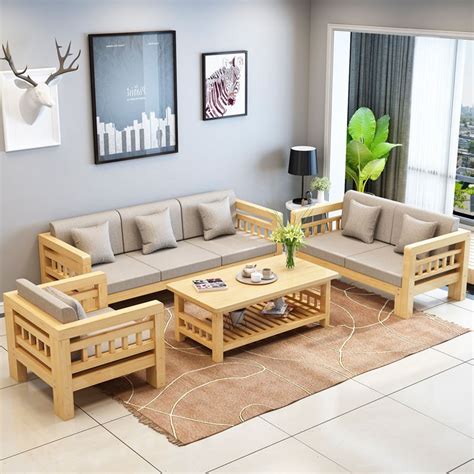₹ 29,000/ set get latest price. Simple solid wood pine sofa small apartment living room ...