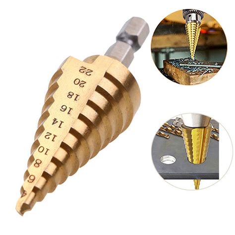 Tool Drill Step Titanium Speed Coated Steel Cone Hole Cutter 4 22mm