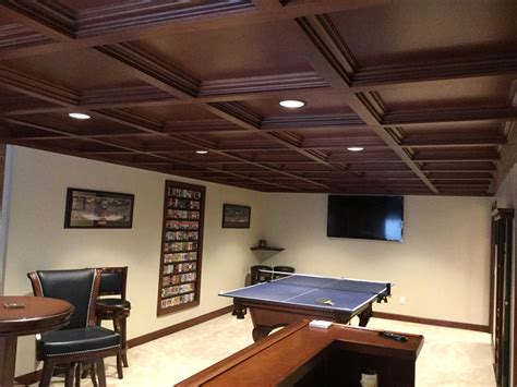 Basementsbarsgame Woodgrid Coffered Ceilings By Midwestern Wood