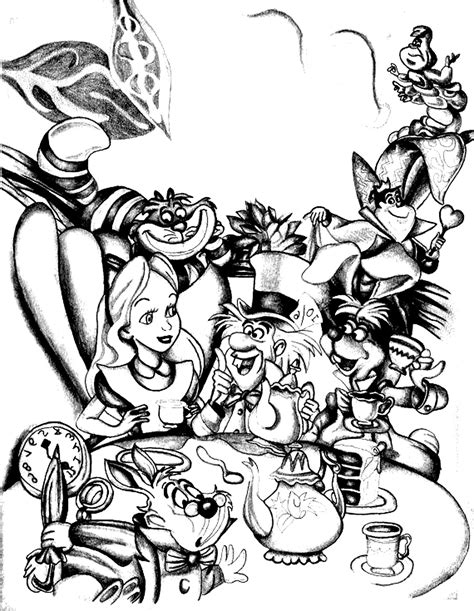 Disney Drawing Alice In Wonderland Return To Childhood Adult Coloring
