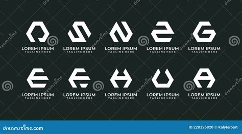 Letter Alphabet Logo Vector Collection Stock Illustration