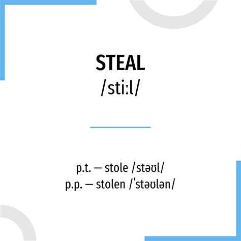 Conjugation Steal 🔸 Verb In All Tenses And Forms Conjugate In Past
