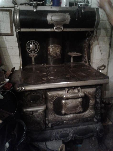 Antique Cribbens And Sexton Nickel And Cast Iron Woodburn Cook Stove