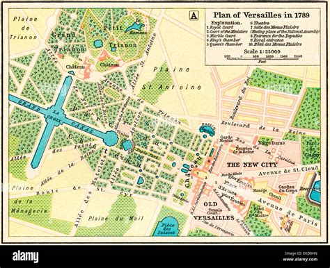 Plan of Versailles, France in 1789 Stock Photo  Alamy