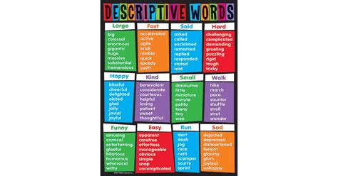 Descriptive Words Learning Chart 17 X 22 T 38282