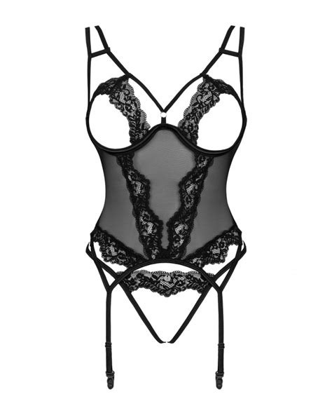 daring black corset obsessive sexy lingerie set