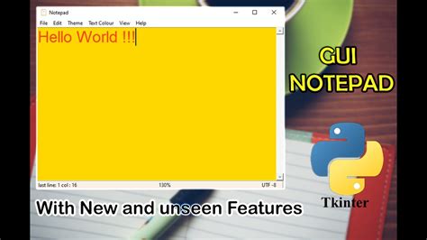 Gui Notepad Using Python Tkinter Notepad Project Maker Youtube