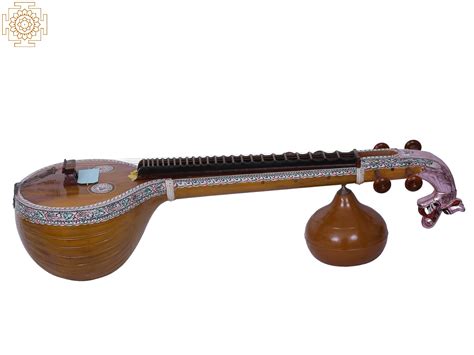 53 Jackfruit Wood Saraswati Veena Musical Instrument Exotic India Art