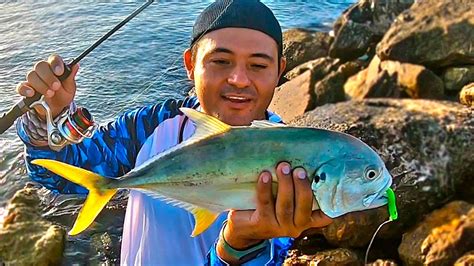 Pescando Muchos Jureles Con Equipo Ultralight Pesca De Orilla Chelem