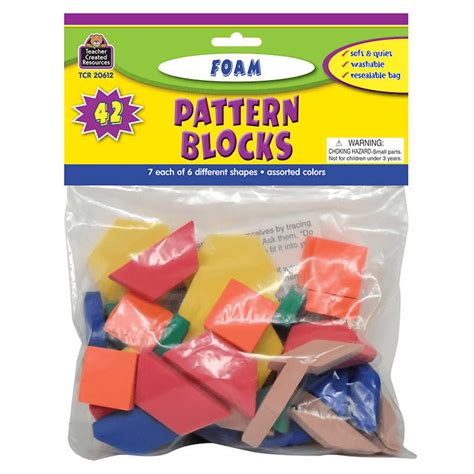Teacher Created Resources Foam Pattern Blocks Tcr20612 Teachersparadise