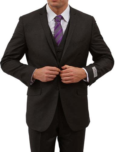 Tazio Mens Outlet 3 Piece Executive Slim Fit Suit 5 Button Vest