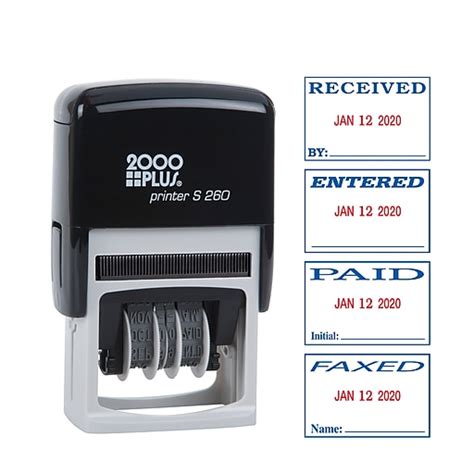 Cosco 2000 Plus Self Inking Economy Message Dater Stamp Redblue 78
