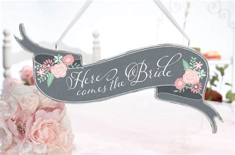 Here Comes The Bride Banner Sign Bride Sign Here Comes The Bride