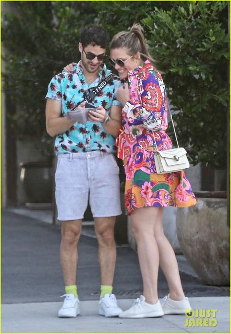 Photo Darren Criss Wife Mia Colorful Outfits During Lunch Date Photo Just Jared
