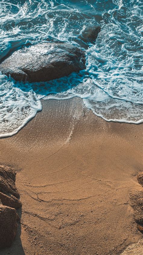 Beach Nature Rocks Soft Waves Samsung Galaxy S4 S5 Note Sony