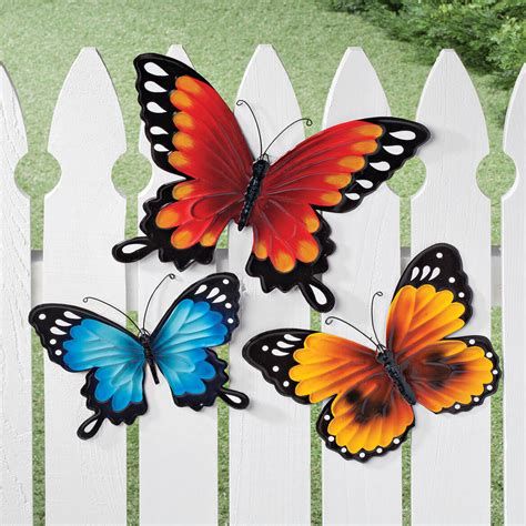 Metal Butterflies Set Of 3 Wall Art Décor Miles Kimball