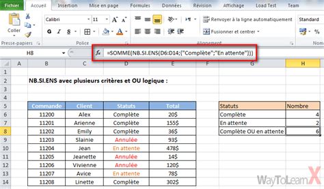 Nb Si Ens Avec Plusieurs Crit Res Et Ou Logique Excel Waytolearnx Hot