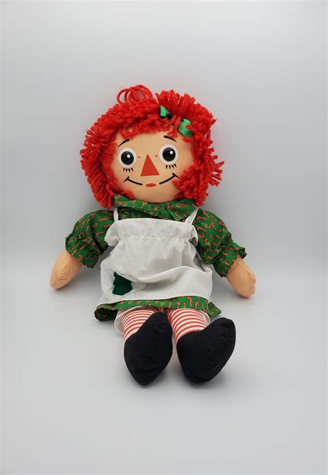 Vintage 1988 Raggedy Ann Christmas Doll With Candy Cane Dress Etsy