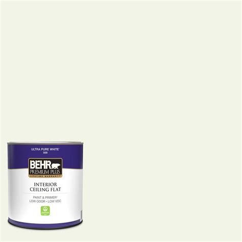 Behr Premium Plus 1 Qt Gr W10 Calcium Ceiling Flat Interior Paint