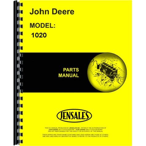 John Deere 1020 Tractor Parts Manual